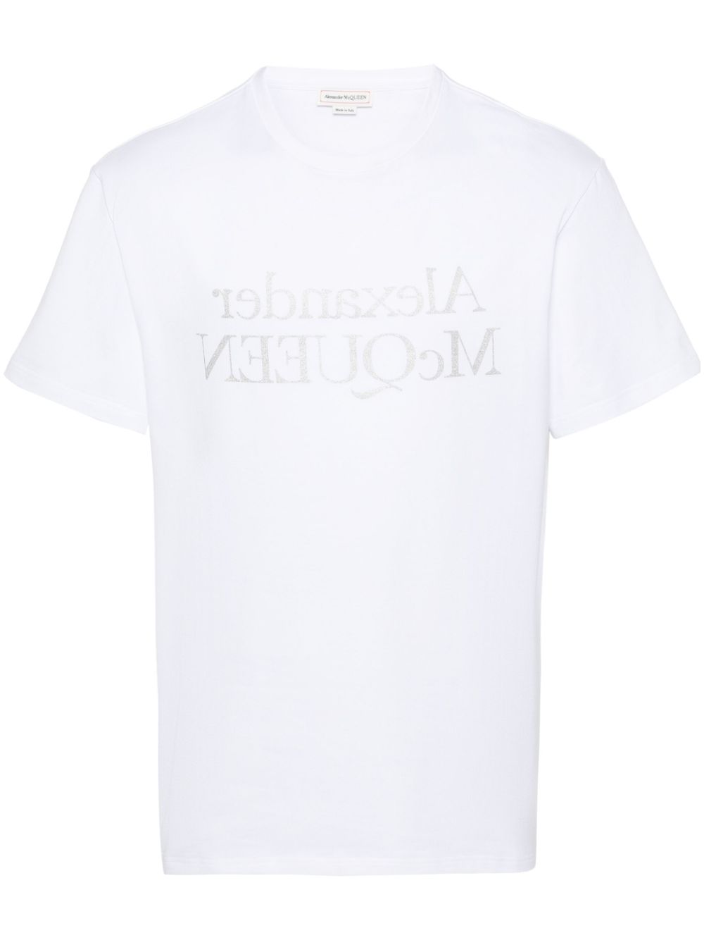 Alexander McQueen logo印花棉T恤 - 白色