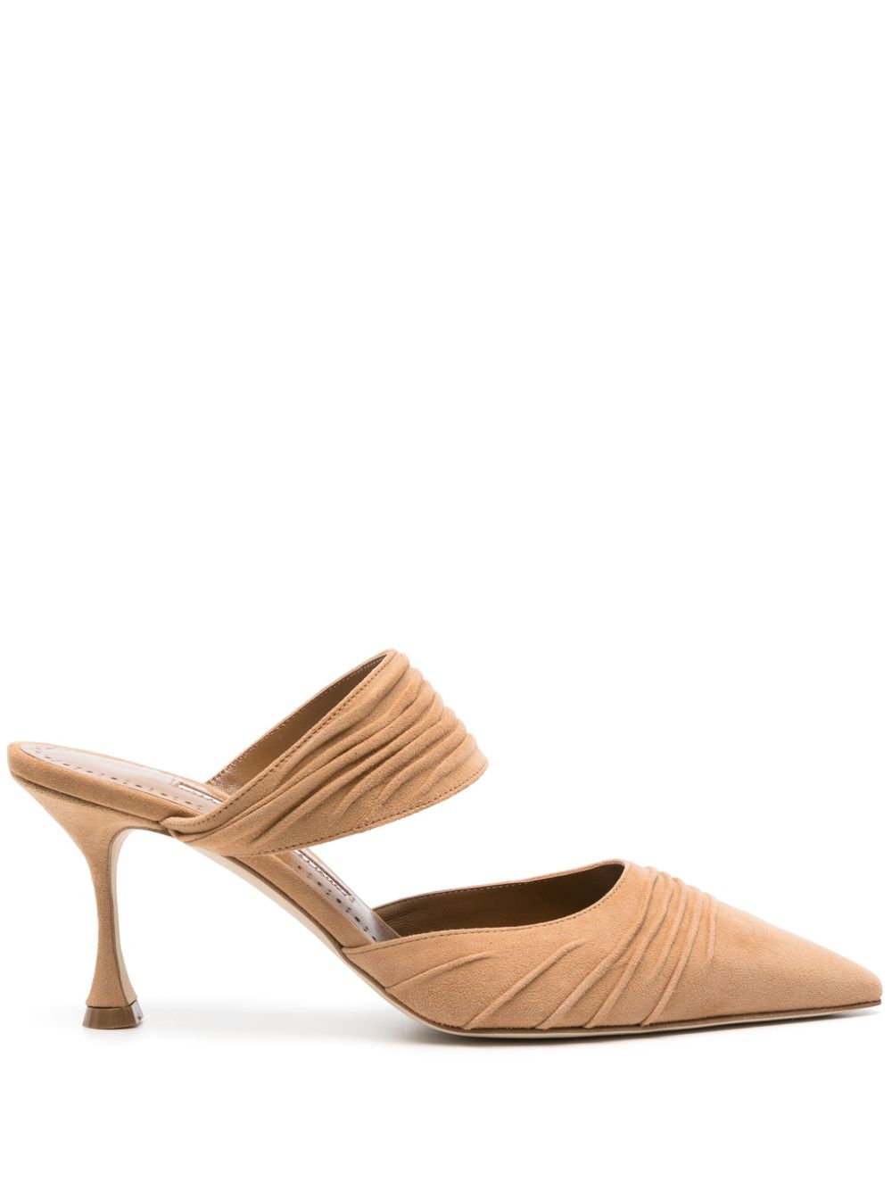 Manolo Blahnik Circeamu 绒面皮中跟穆勒鞋 - 中性色
