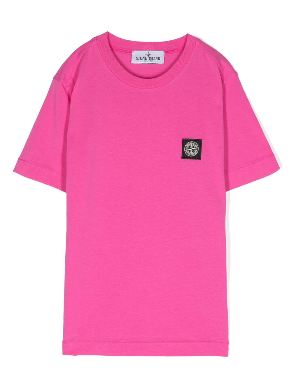 Stone Island Junior 罗盘贴花棉T恤 - 粉色