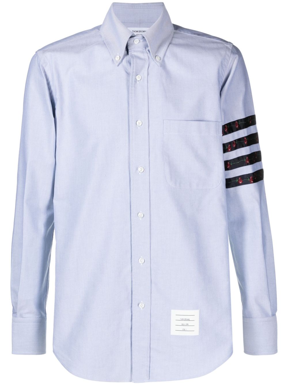 Thom Browne 四条纹手棉衬衫 - 蓝色