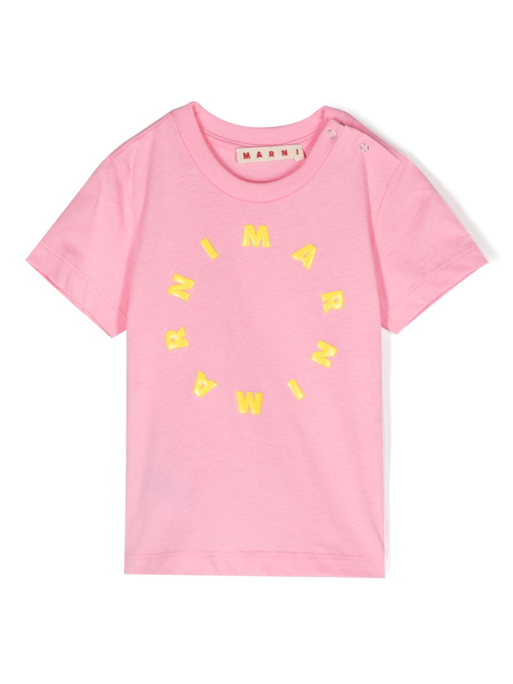 Marni Kids logo植绒棉T恤 - 粉色