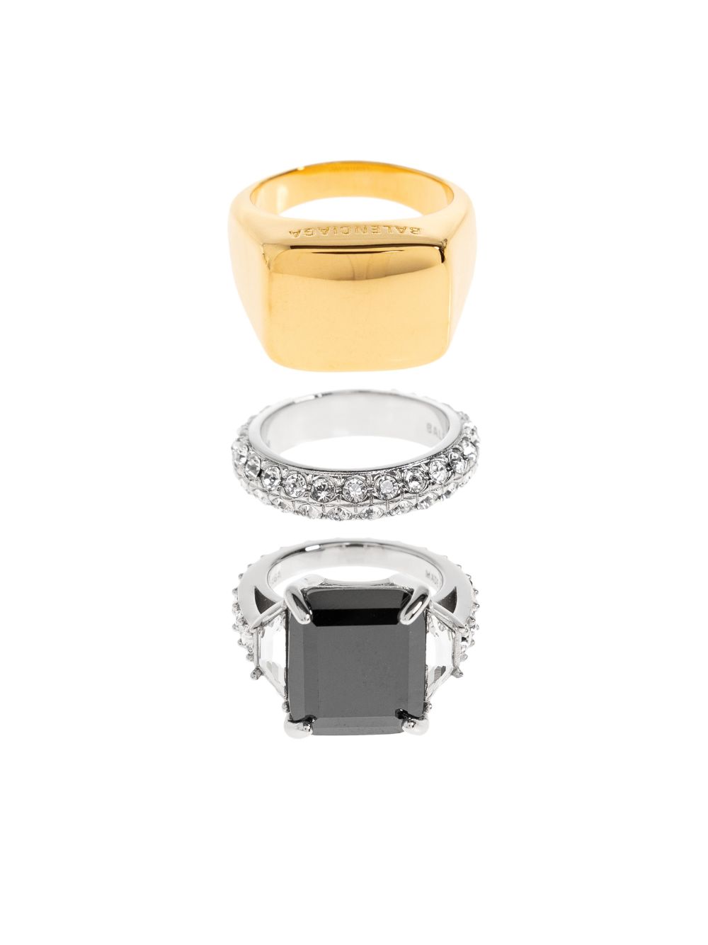 Balenciaga Mini Evening rings (set of three) - 银色