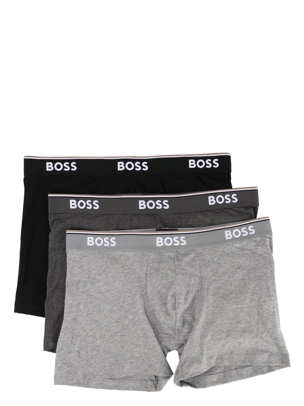 BOSS logo裤腰四角裤（三件装） - 灰色