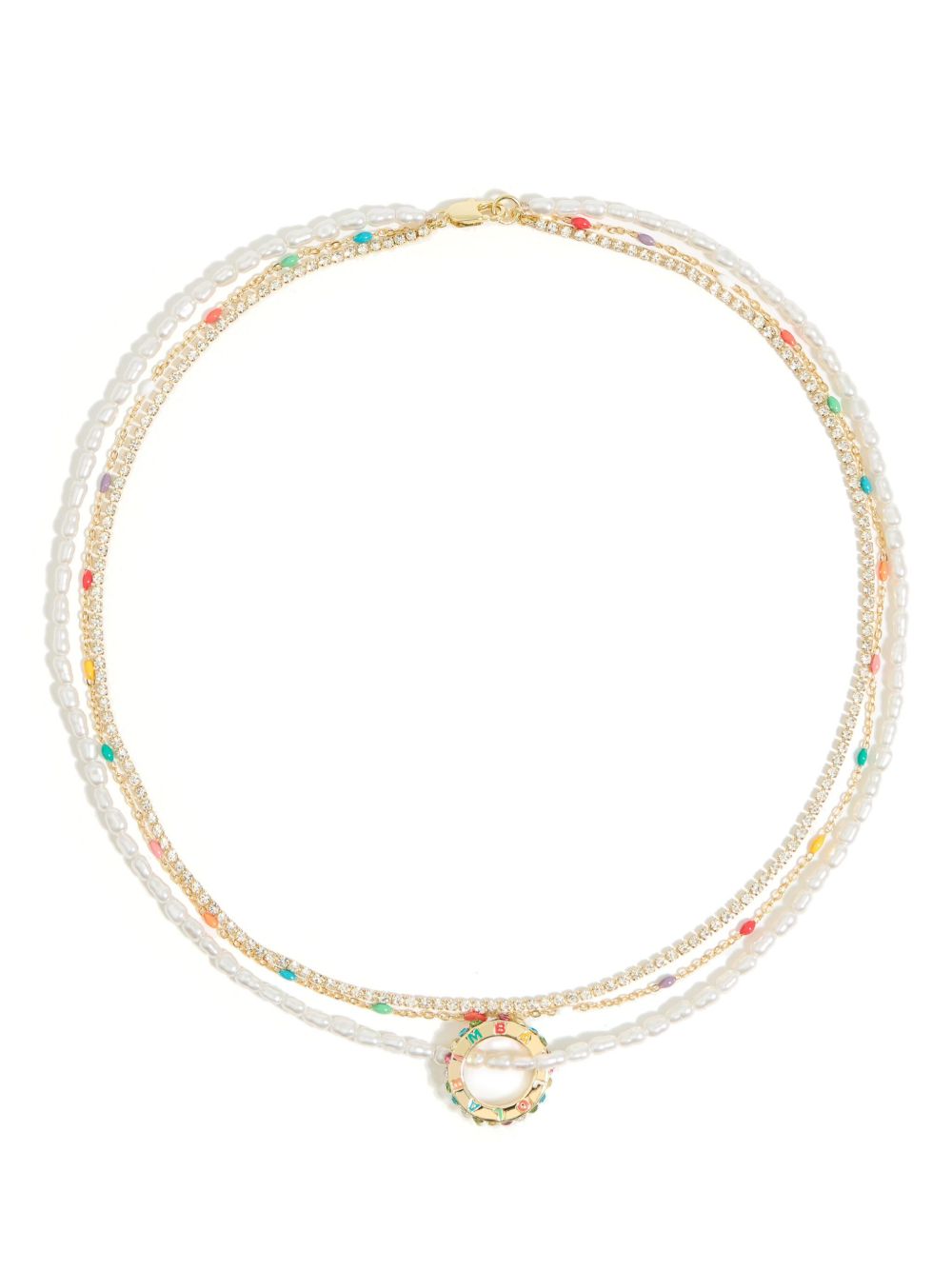 Bimba y Lola logo吊饰晶饰项链 - 金色