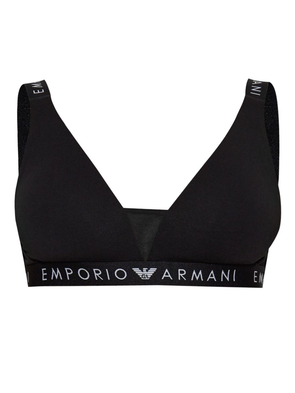 Emporio Armani Iconic logo底围文胸 - 黑色