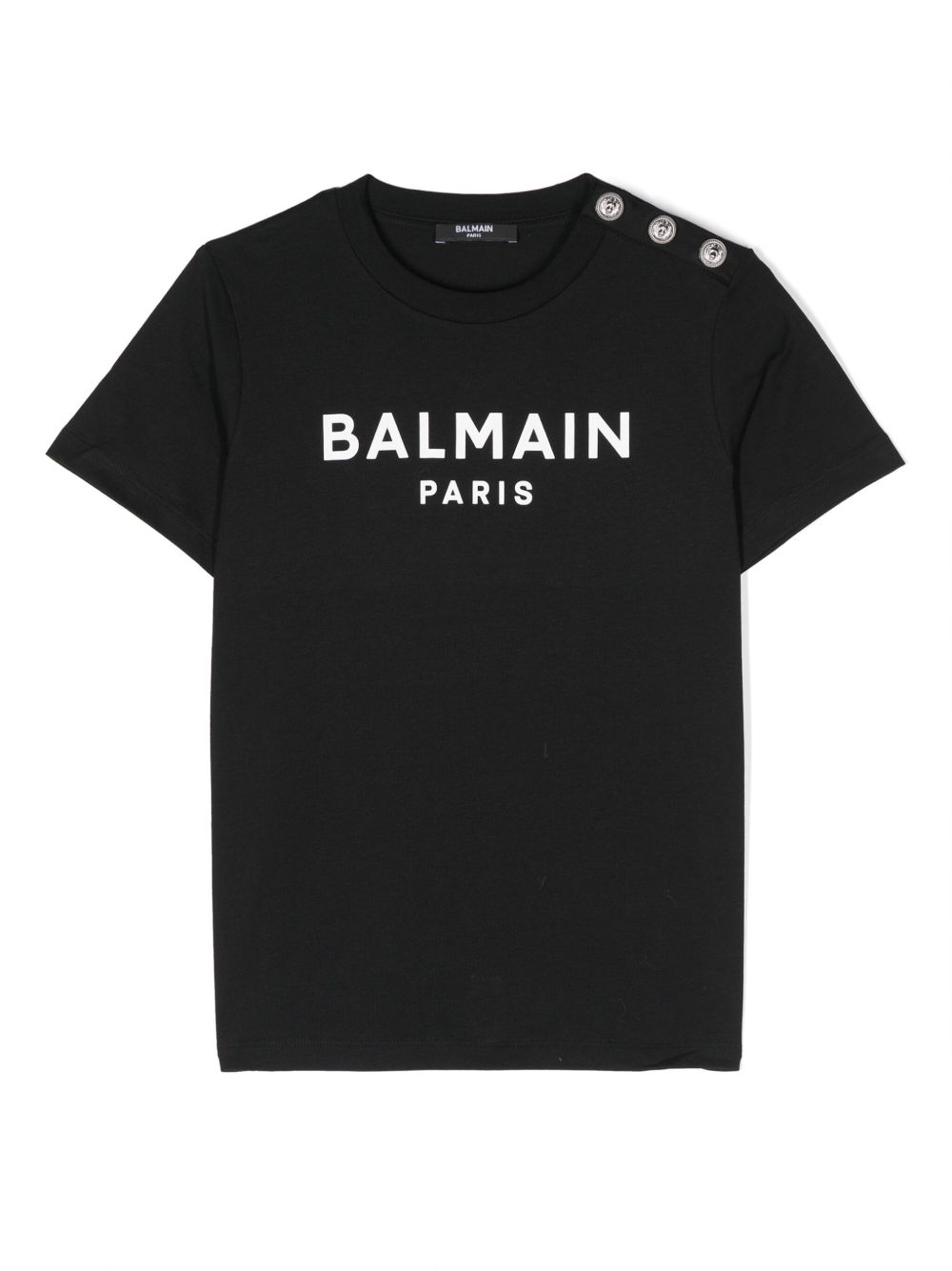 Balmain Kids logo印花T恤 - 黑色