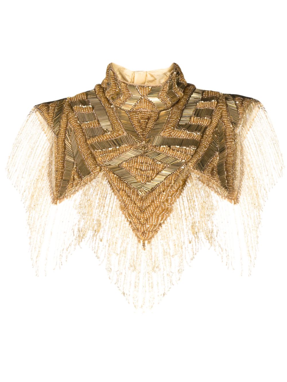 Atu Body Couture 珠饰流苏斗篷式上衣 - 金色