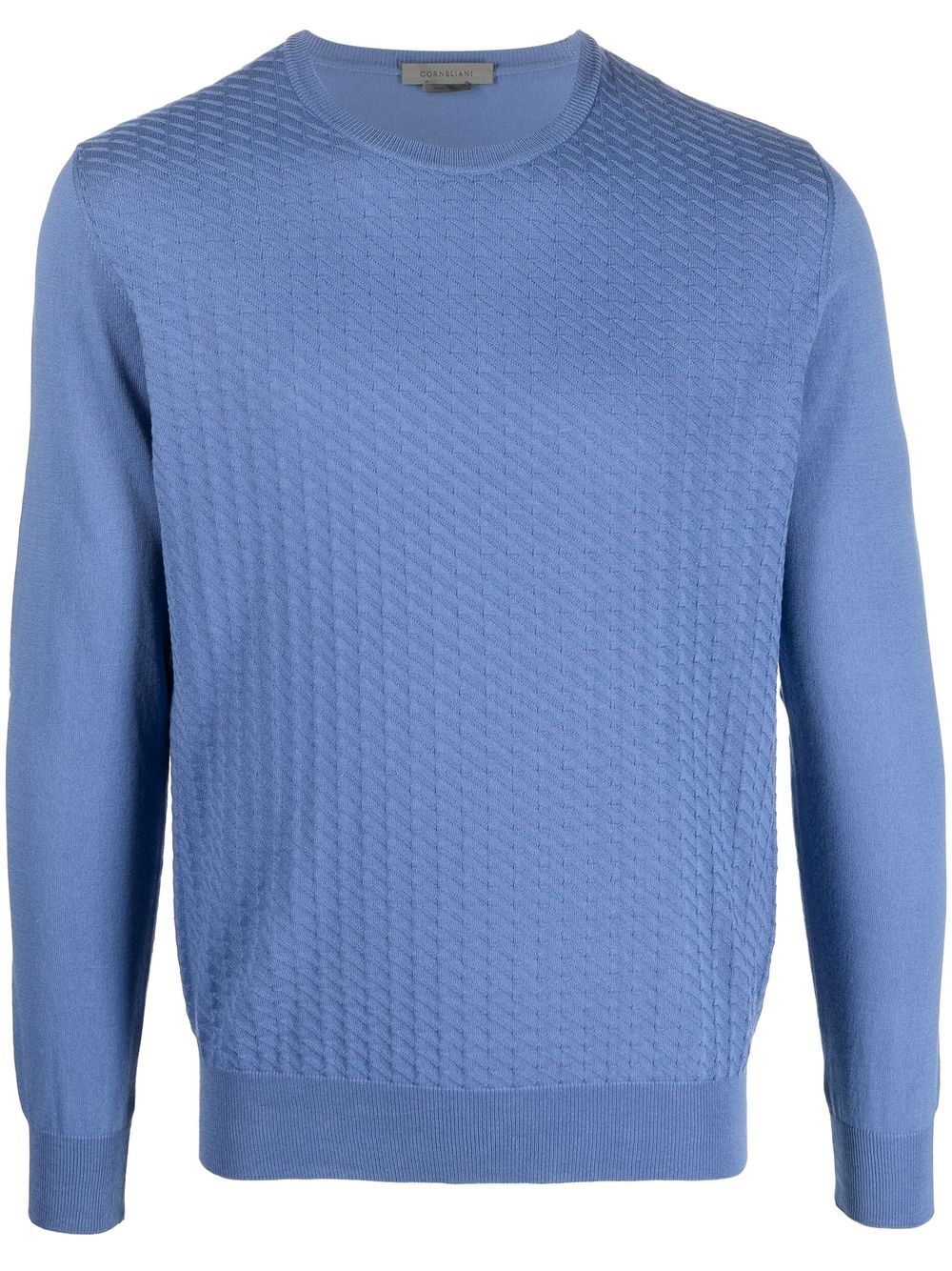 Corneliani 长袖棉卫衣 - 蓝色