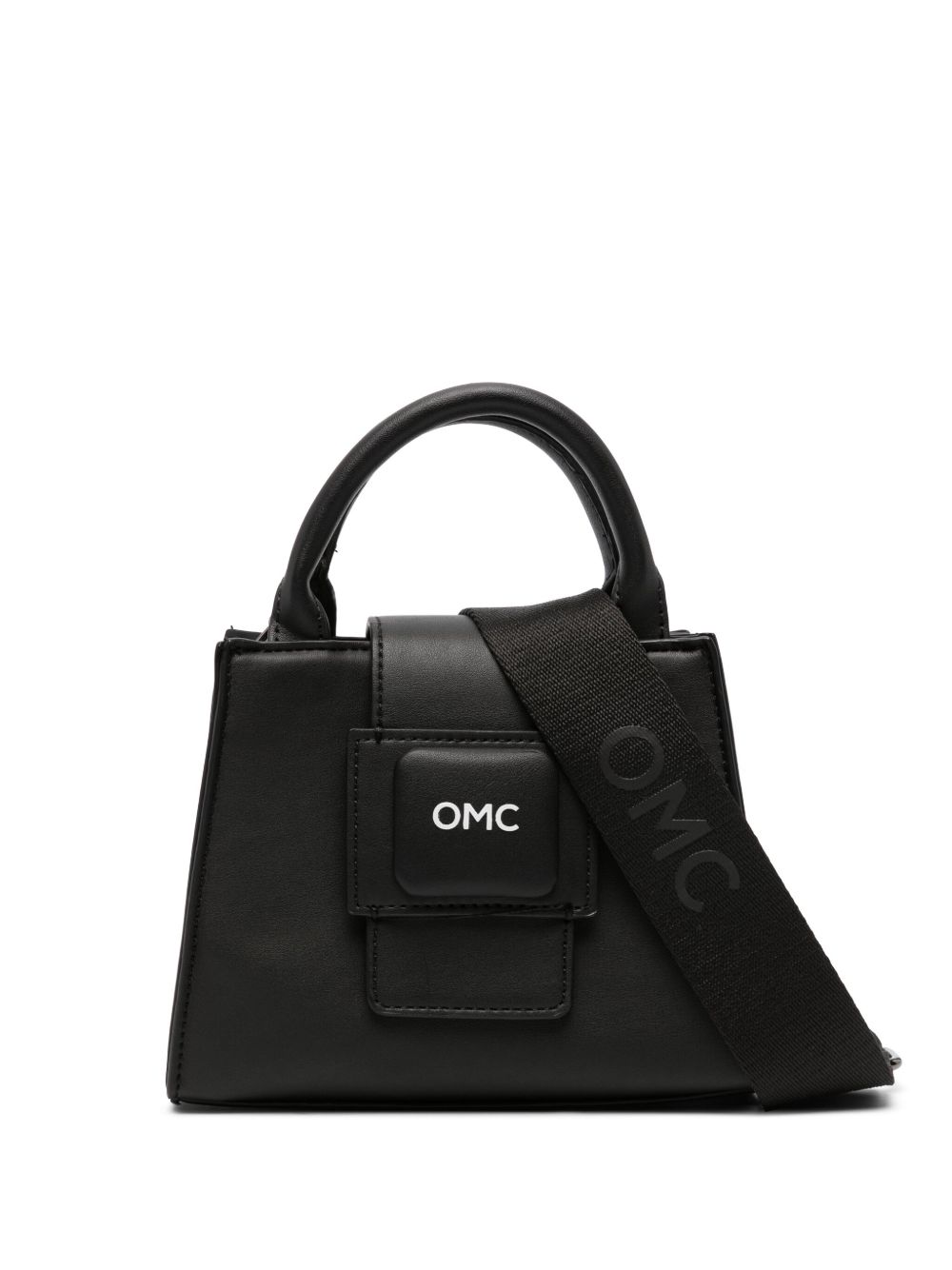 Omc logo印花人造皮革托特包 - 黑色