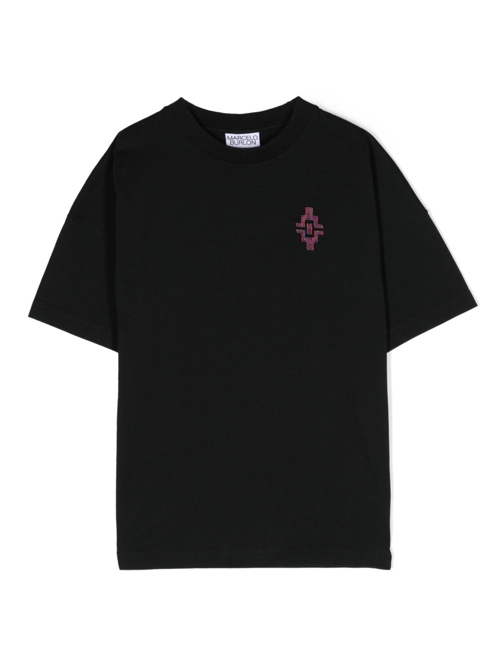 Marcelo Burlon County Of Milan Kids logo刺绣T恤 - 黑色