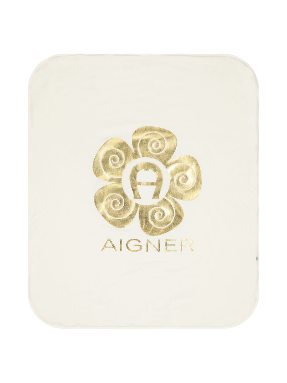 Aigner Kids logo印花毯子 - 白色