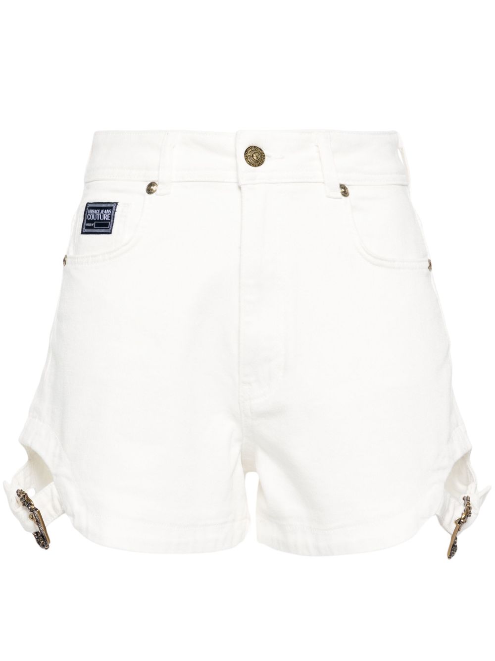 Versace Jeans Couture Baroque Buckle 牛仔短裤 - 白色