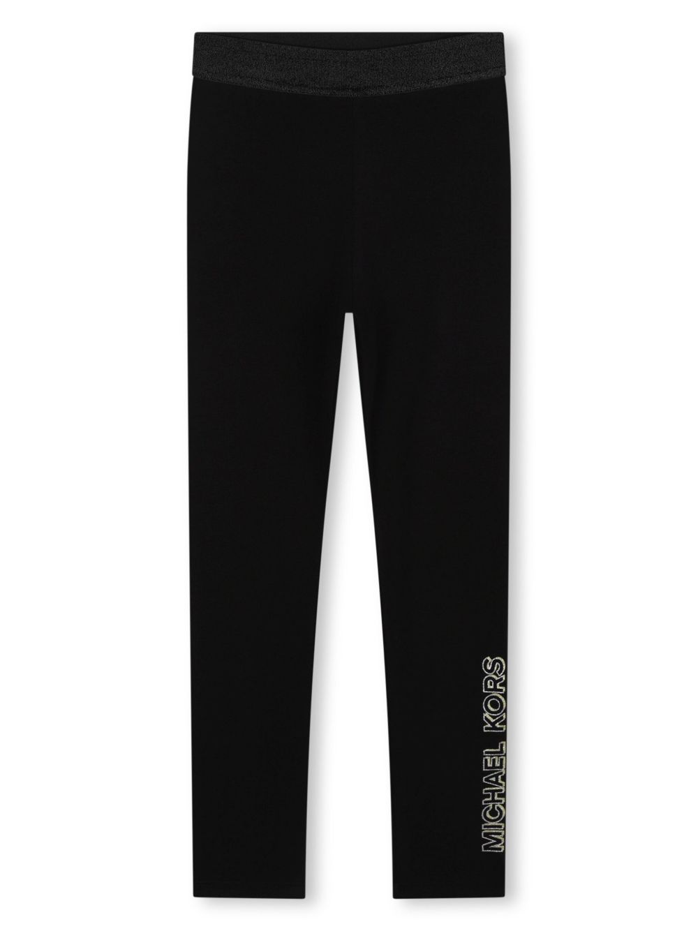 Michael Kors Kids logo印花棉打底裤 - 黑色