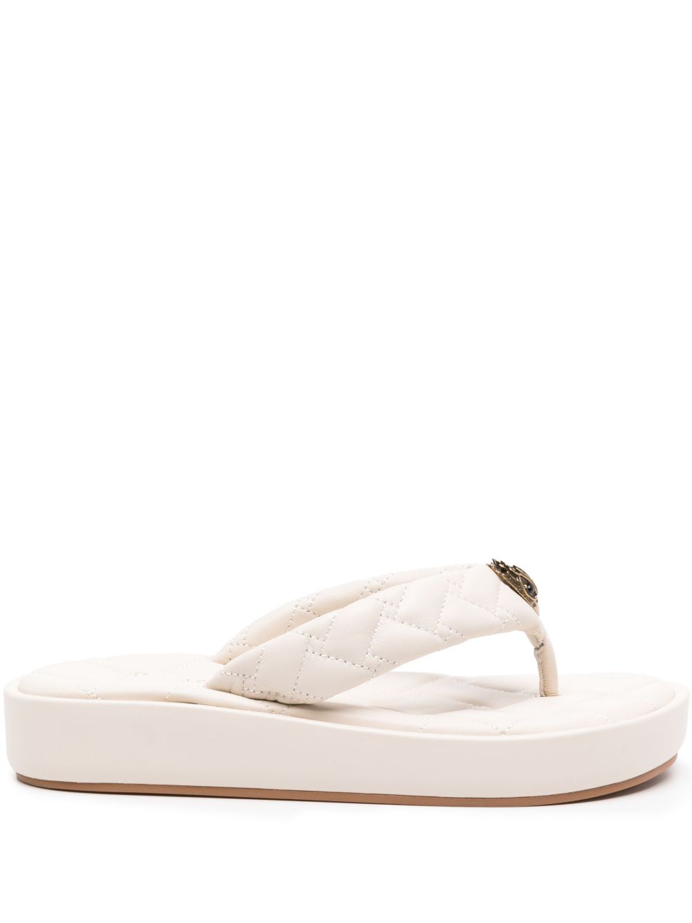 Kurt Geiger London 鹰头吊饰皮质人字拖 - 中性色