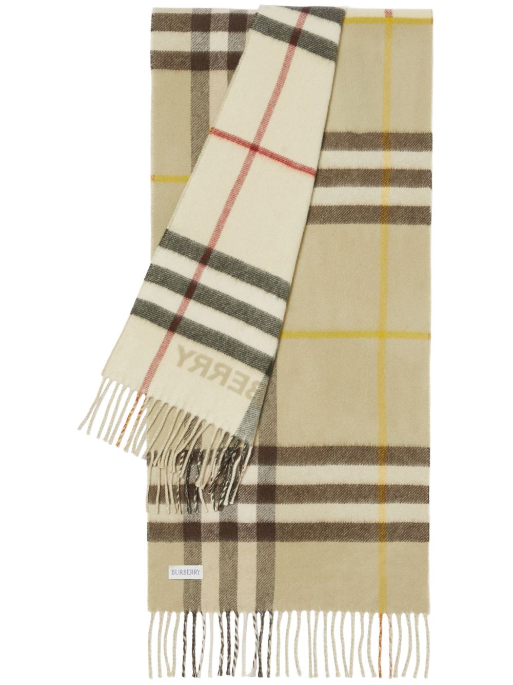 Burberry Contrast Check 羊绒围巾 - 中性色