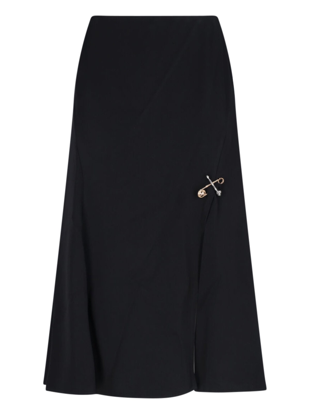 Versace 'Safety Pin' Flared Midi Skirt