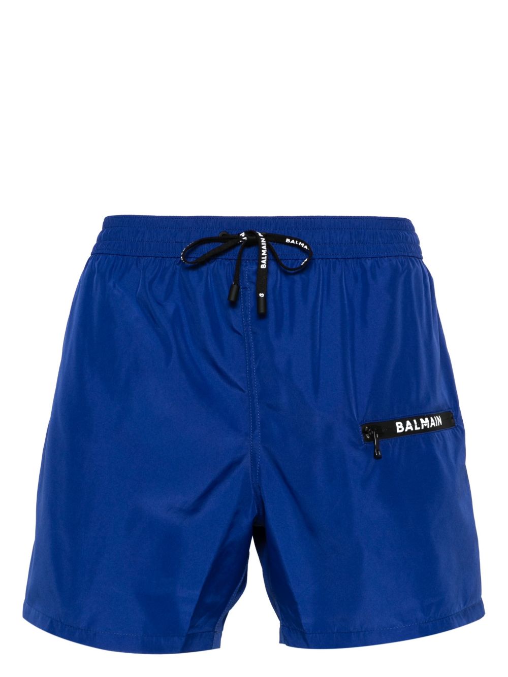 Balmain logo印花泳裤 - 蓝色