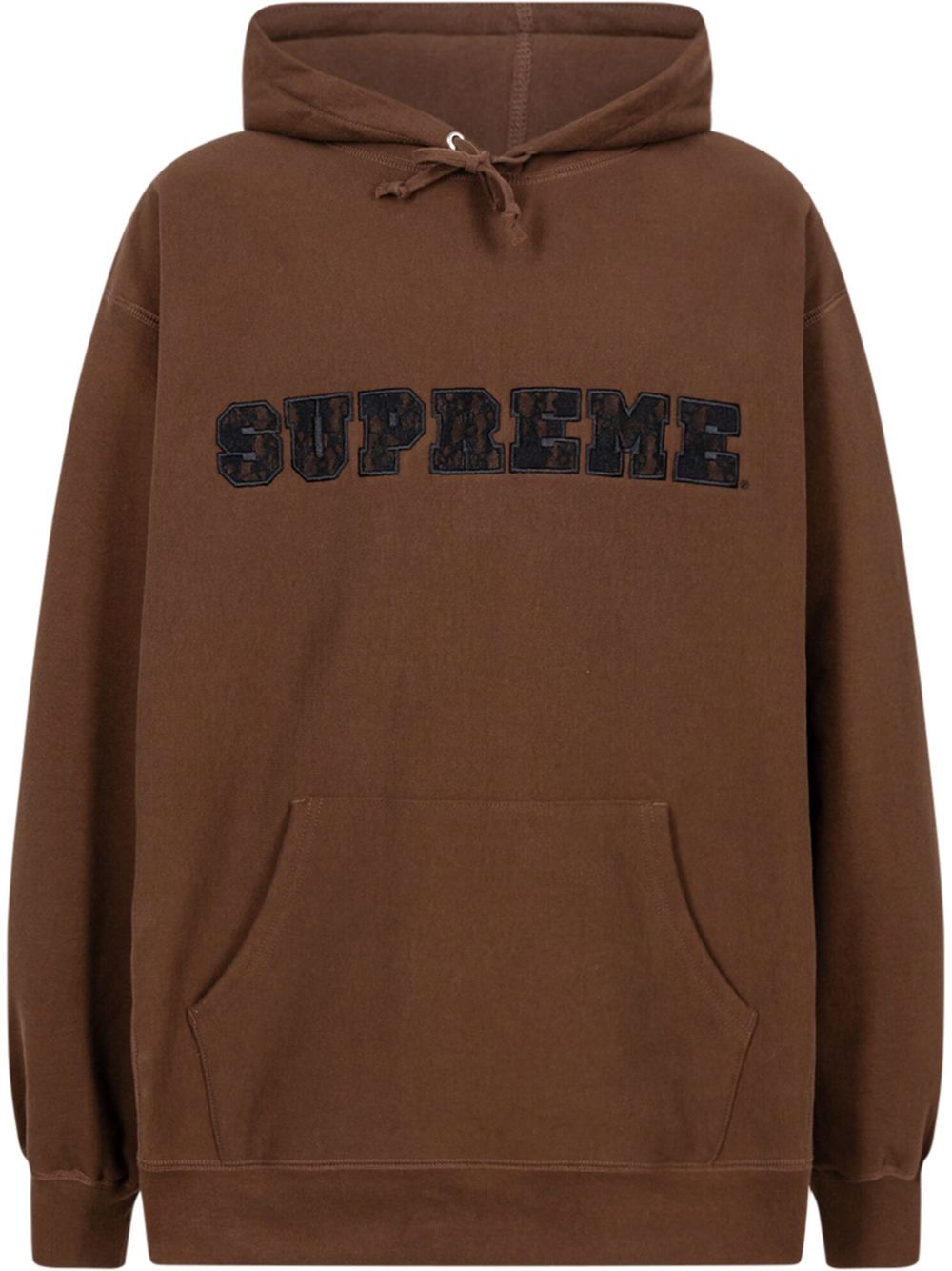 Supreme 蕾丝细节logo连帽衫 - 褐色