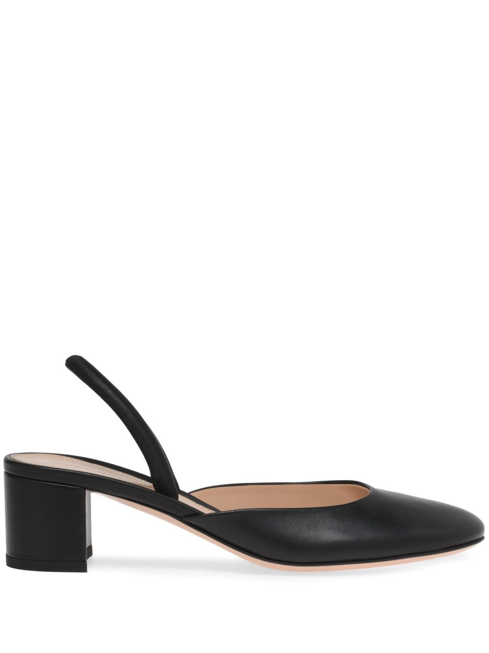Gianvito Rossi Tivoli 皮质低跟鞋（5.5厘米） - 黑色