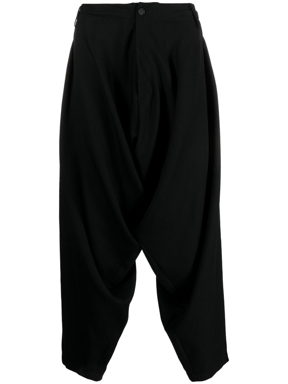 Yohji Yamamoto Army Gabardine Y 垂坠长裤 - 黑色