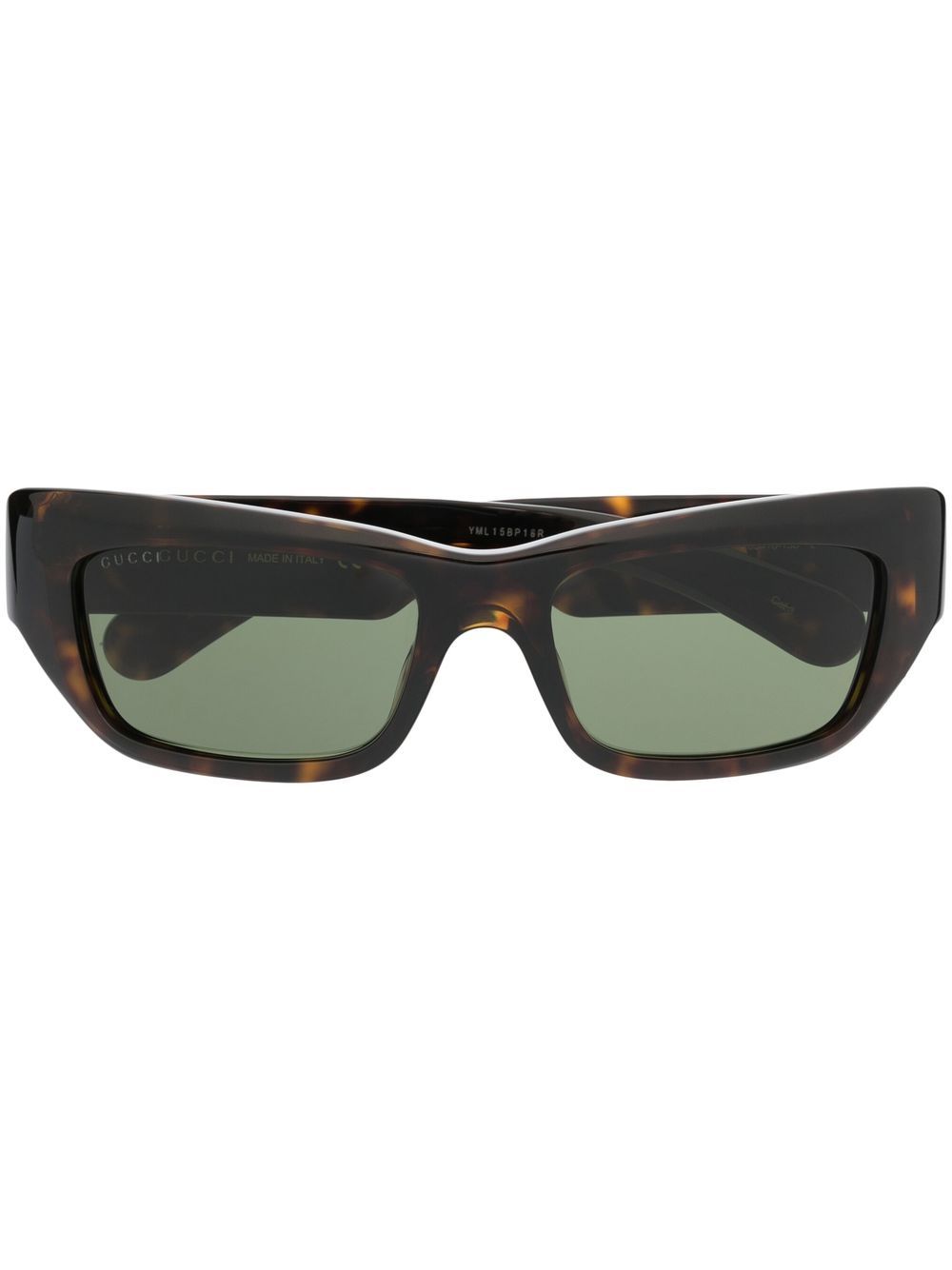 Gucci Eyewear logo标牌侧饰细节太阳眼镜 - 褐色
