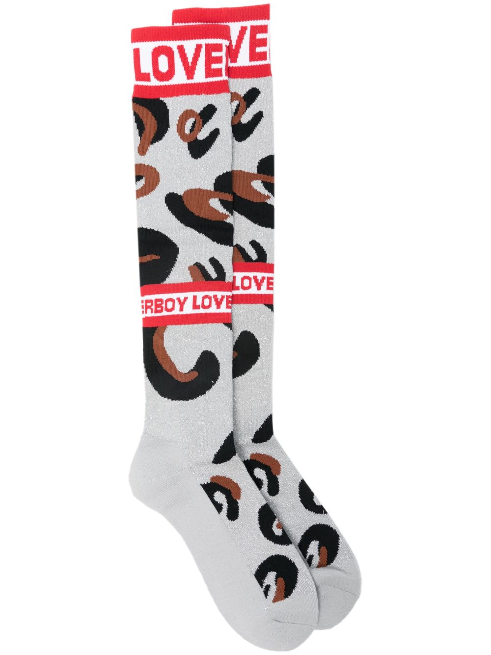 Charles Jeffrey Loverboy Monster 金银丝针织袜 - 灰色