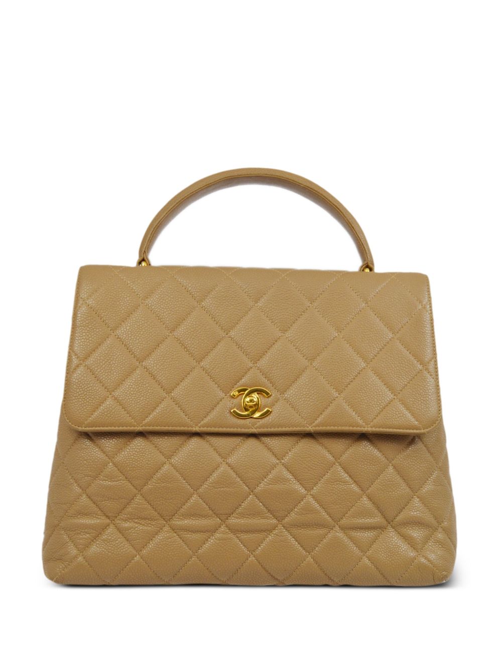 CHANEL Pre-Owned 1997 CC turn-lock diamond-quilted handbag - 中性色