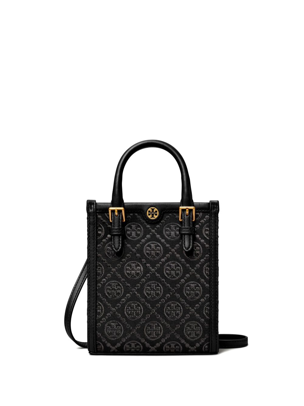 Tory Burch N/S T-Monogram 迷你手提包 - 黑色