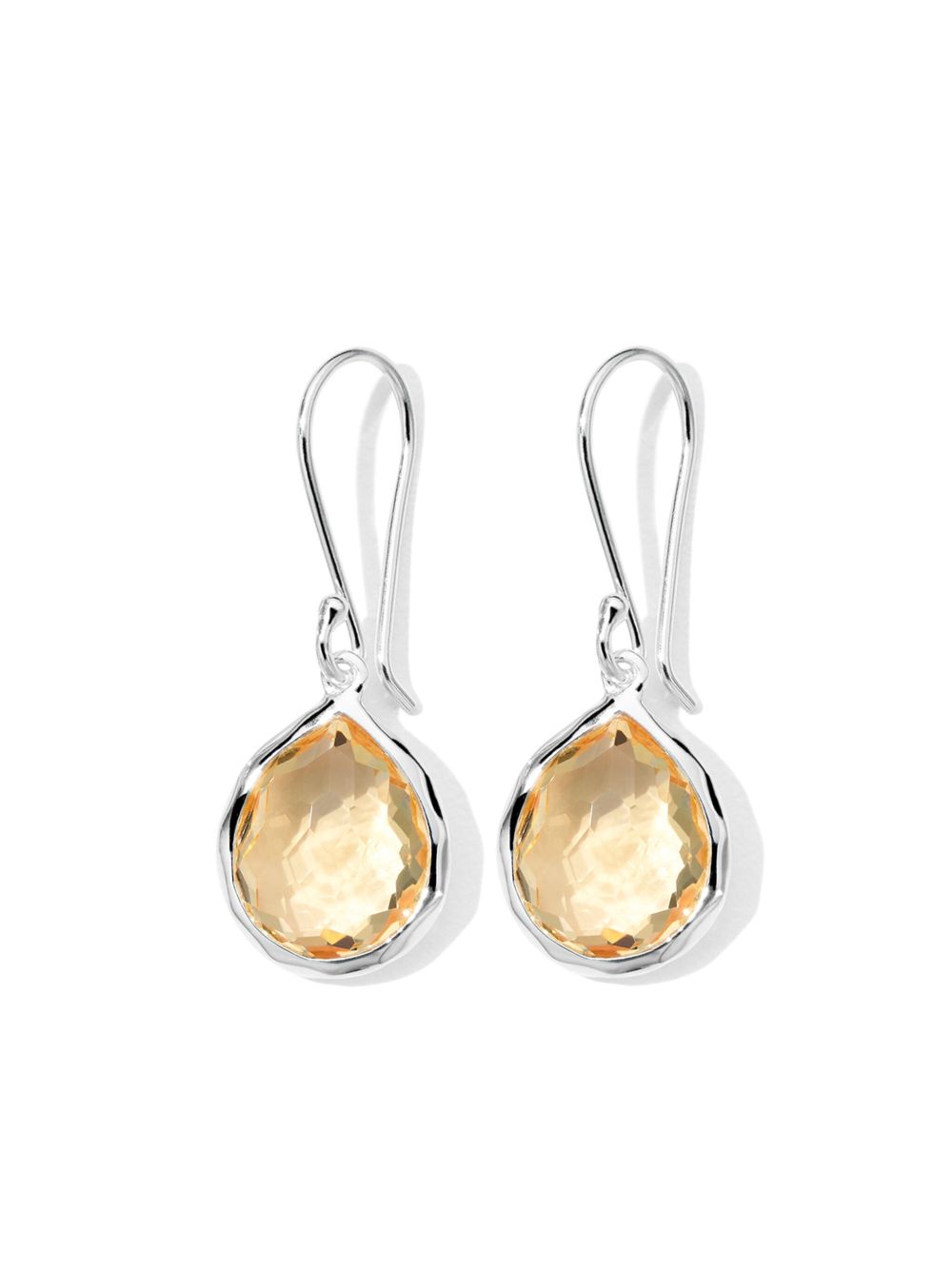IPPOLITA Rock Candy® Teeny Teardrop 纯银黄晶耳环 - 银色