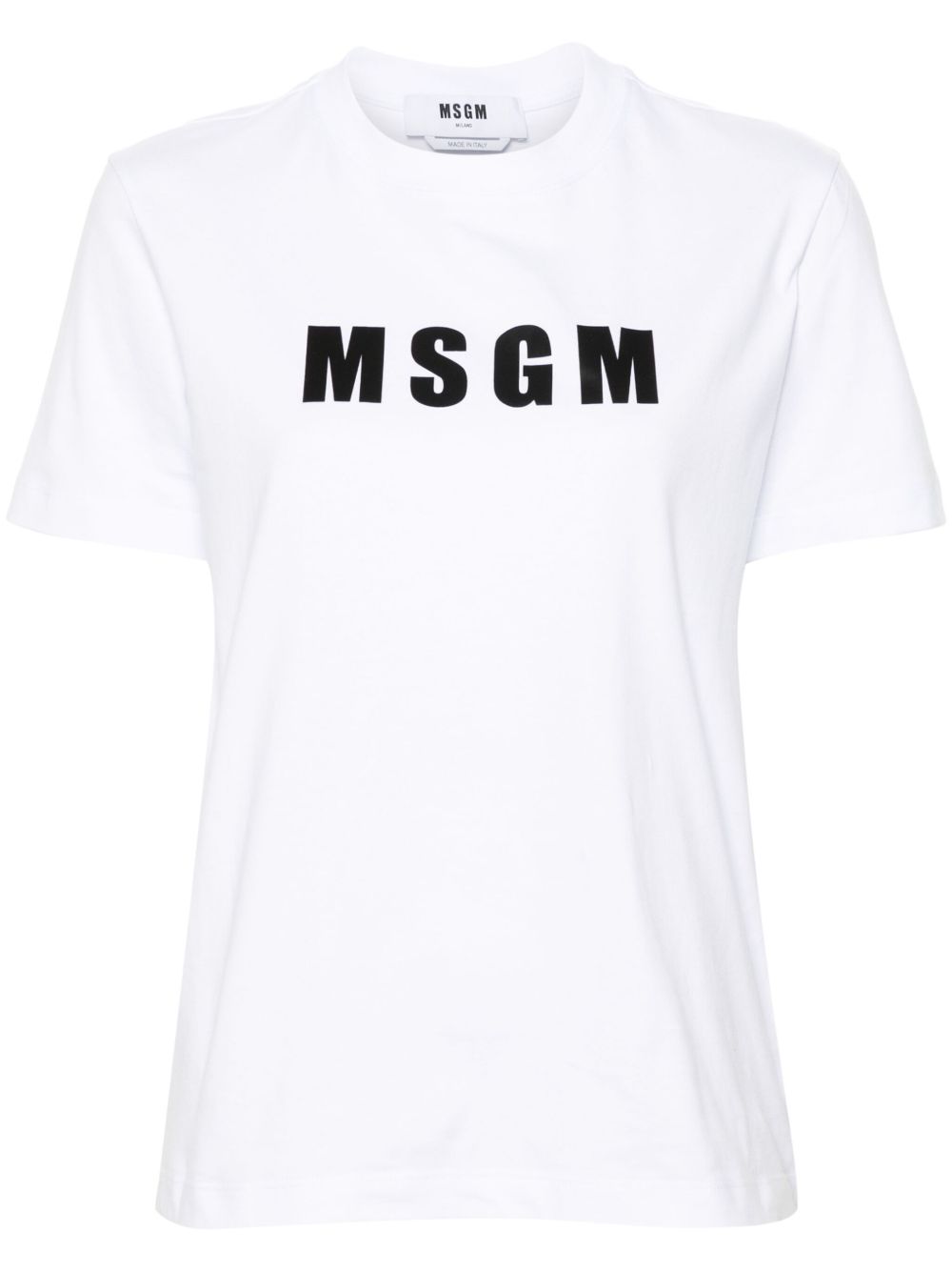 MSGM logo印花棉T恤 - 白色