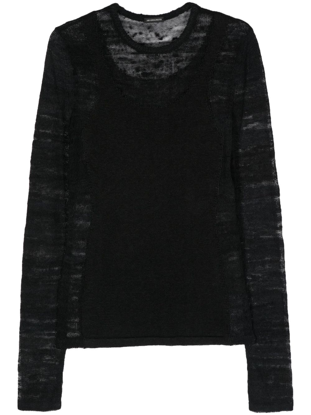 Ann Demeulemeester Marten Ghost 半透明毛衣 - 黑色