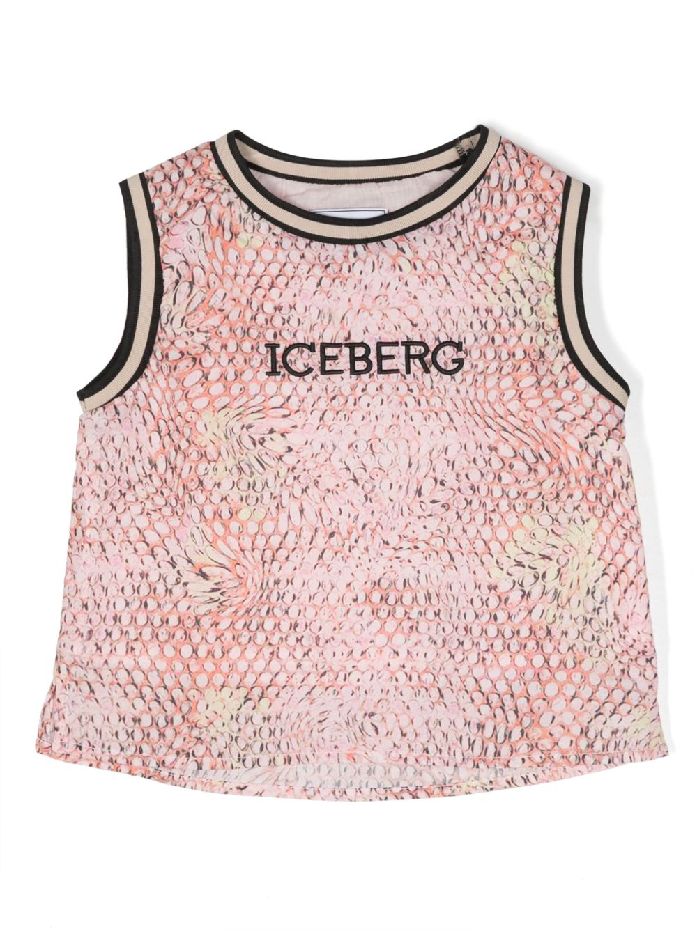 Iceberg Kids 仿蛇皮印花棉坦克背心 - 粉色