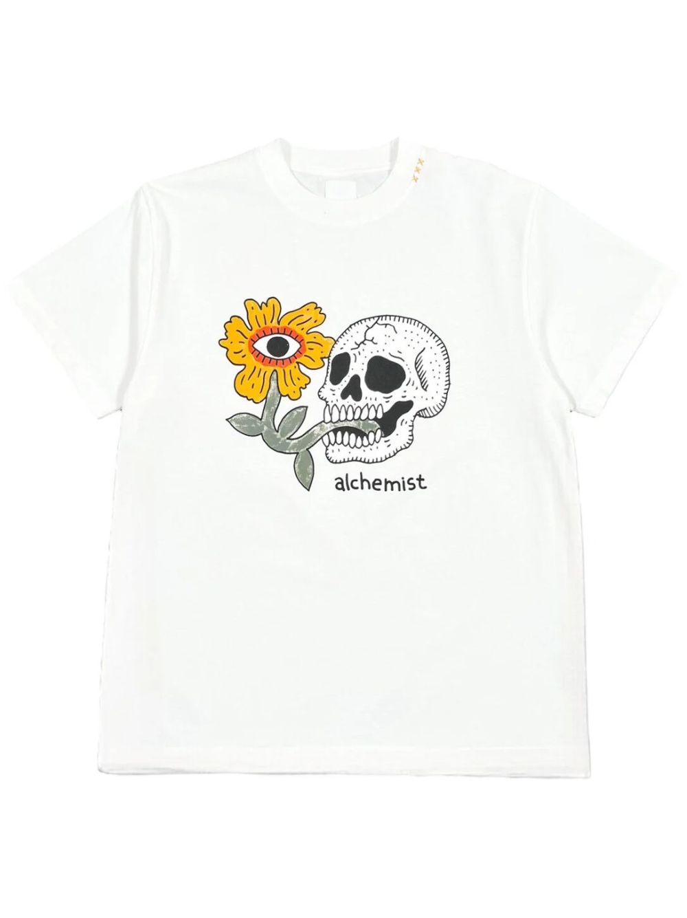 Alchemist Floral Skull T恤 - 白色