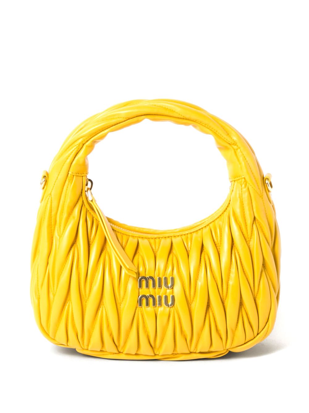 Miu Miu Wander 马特拉塞凸纹手提包 - 黄色