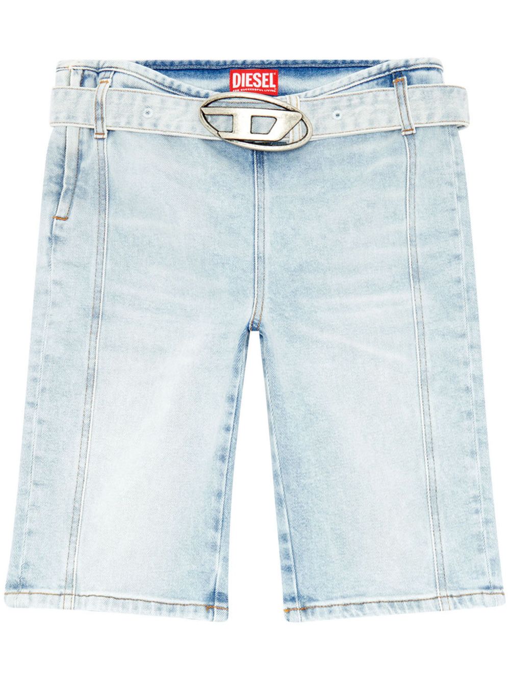 Diesel De-Ginny-S logo扣环骑行短裤 - 蓝色