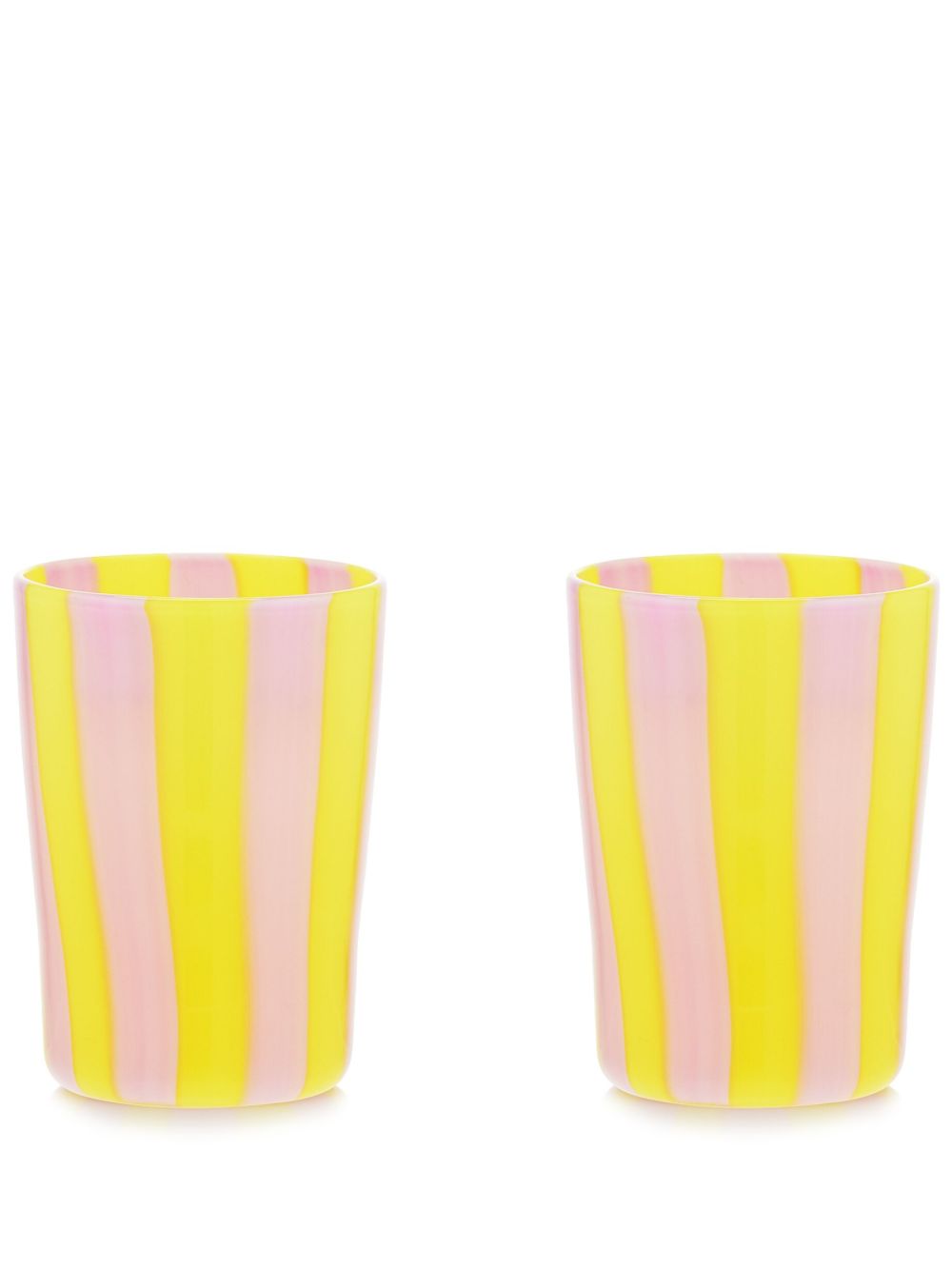 AQUAZZURA CASA Dolcevita Stripe 玻璃杯 （两件装) - 粉色