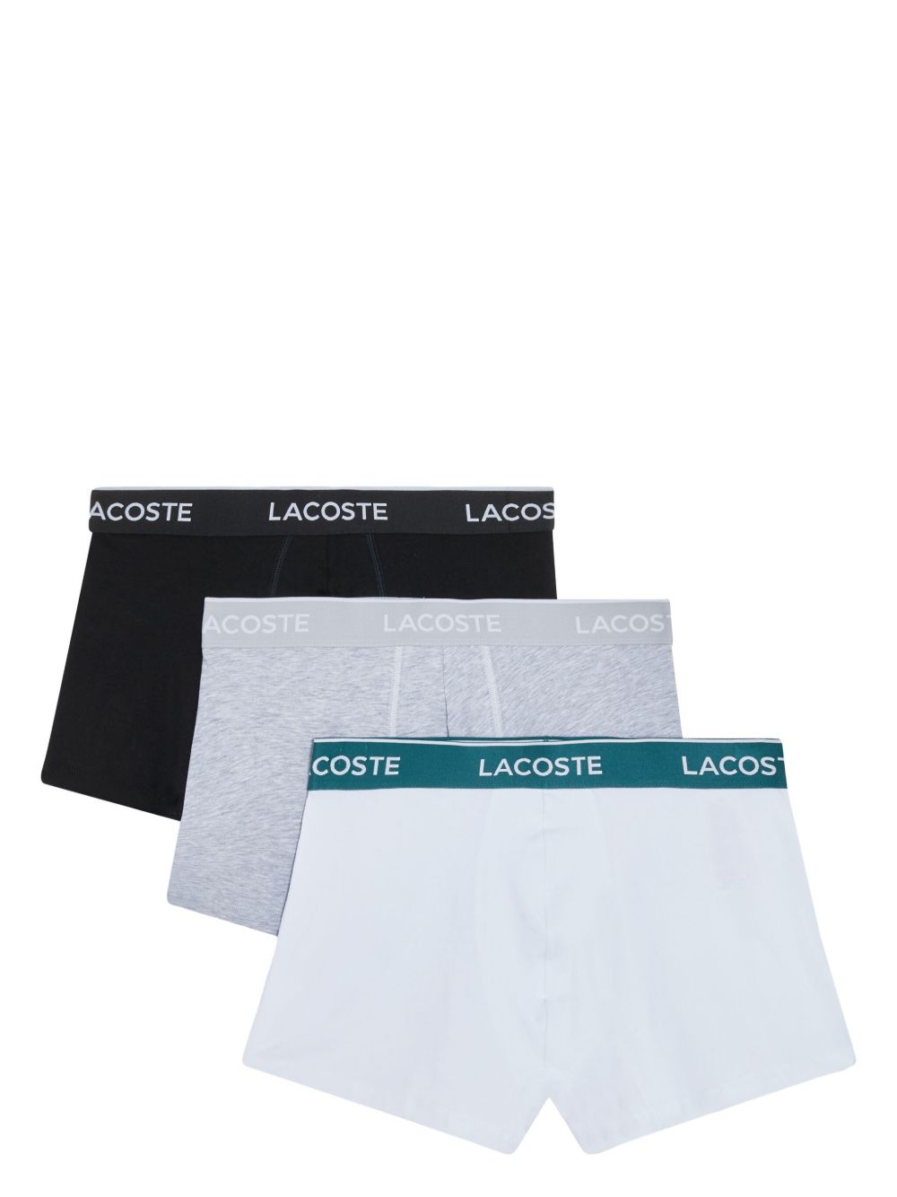 Lacoste logo腰边四角裤（三件装） - 白色