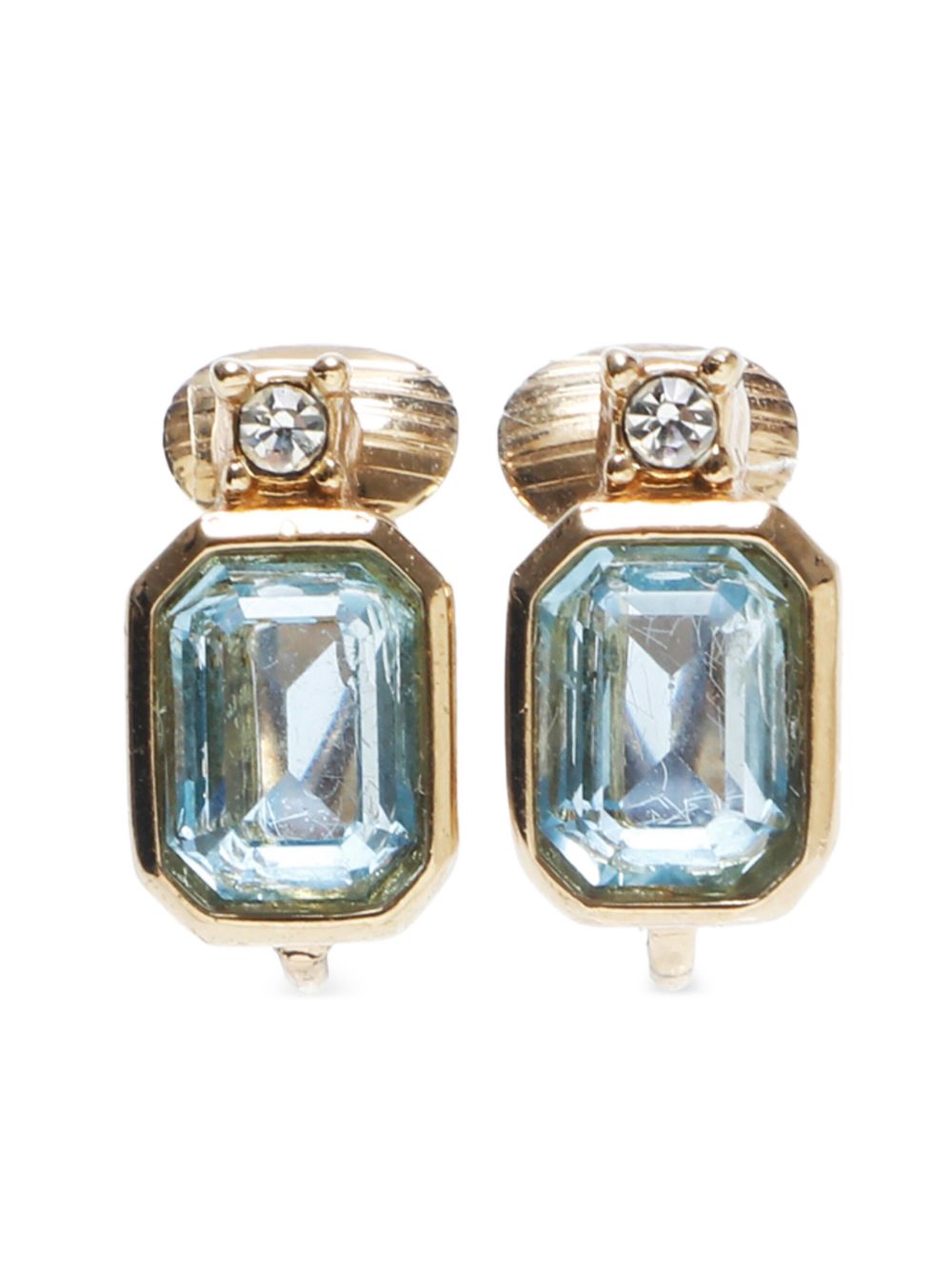Christian Dior Pre-Owned 水钻缀饰夹扣式耳环（典藏款） - 金色