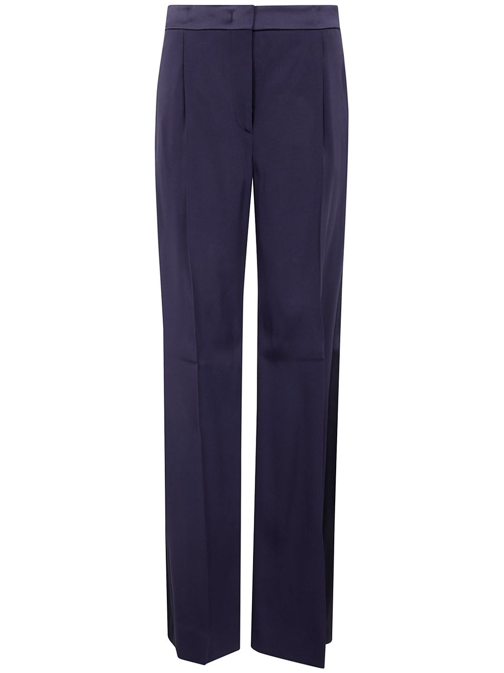 Alberta Ferretti 缎面边饰长裤 - 蓝色