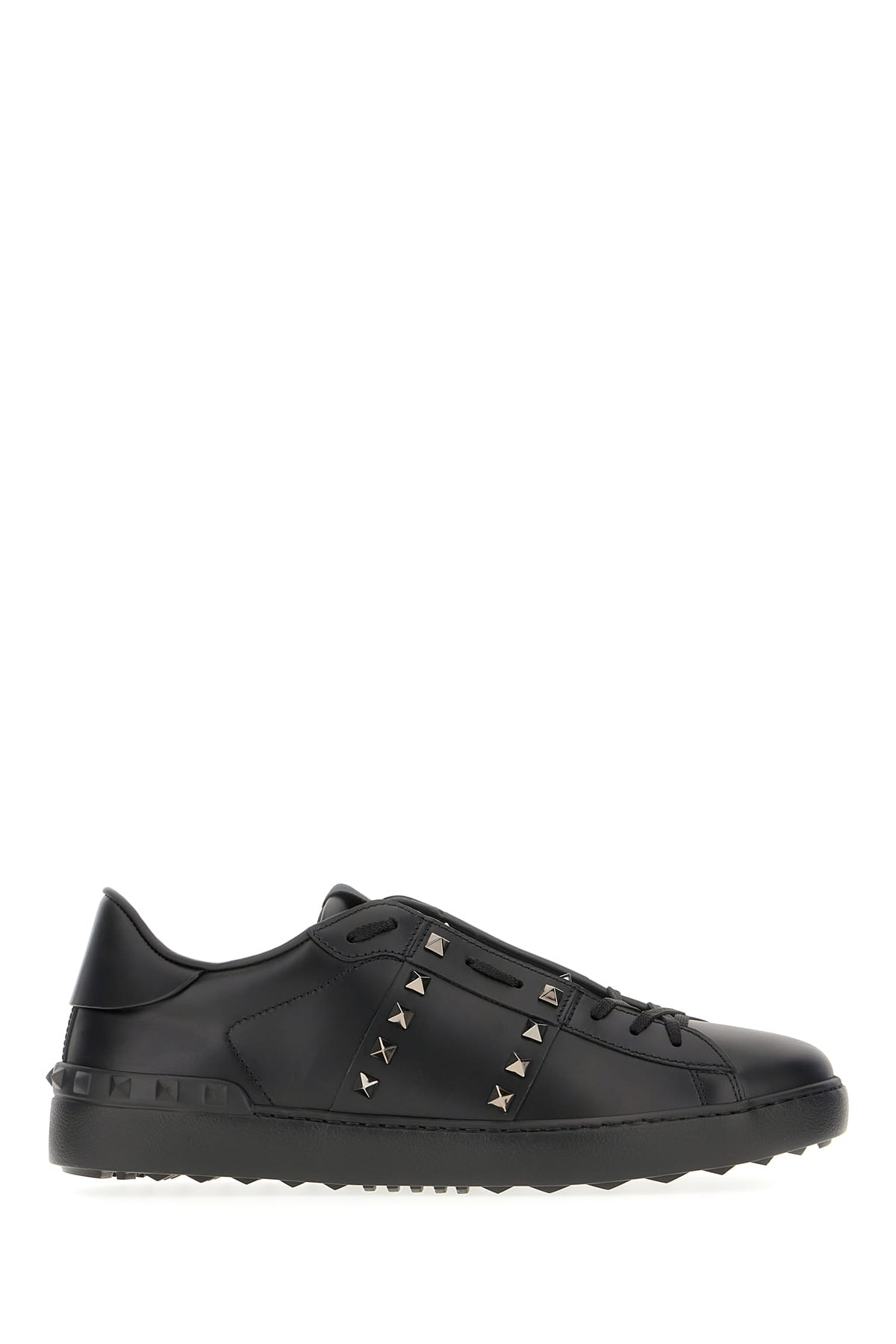 Valentino Garavani Black Leather Rockstud Sneakers