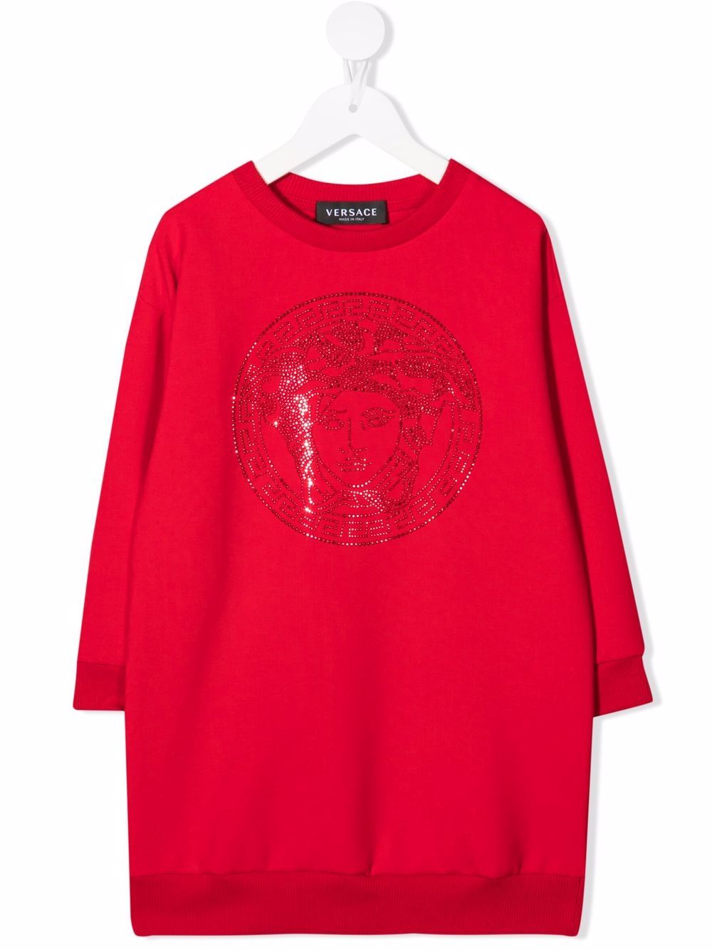 Versace Kids 范思哲 Medusa logo卫衣式连衣裙 - 红色