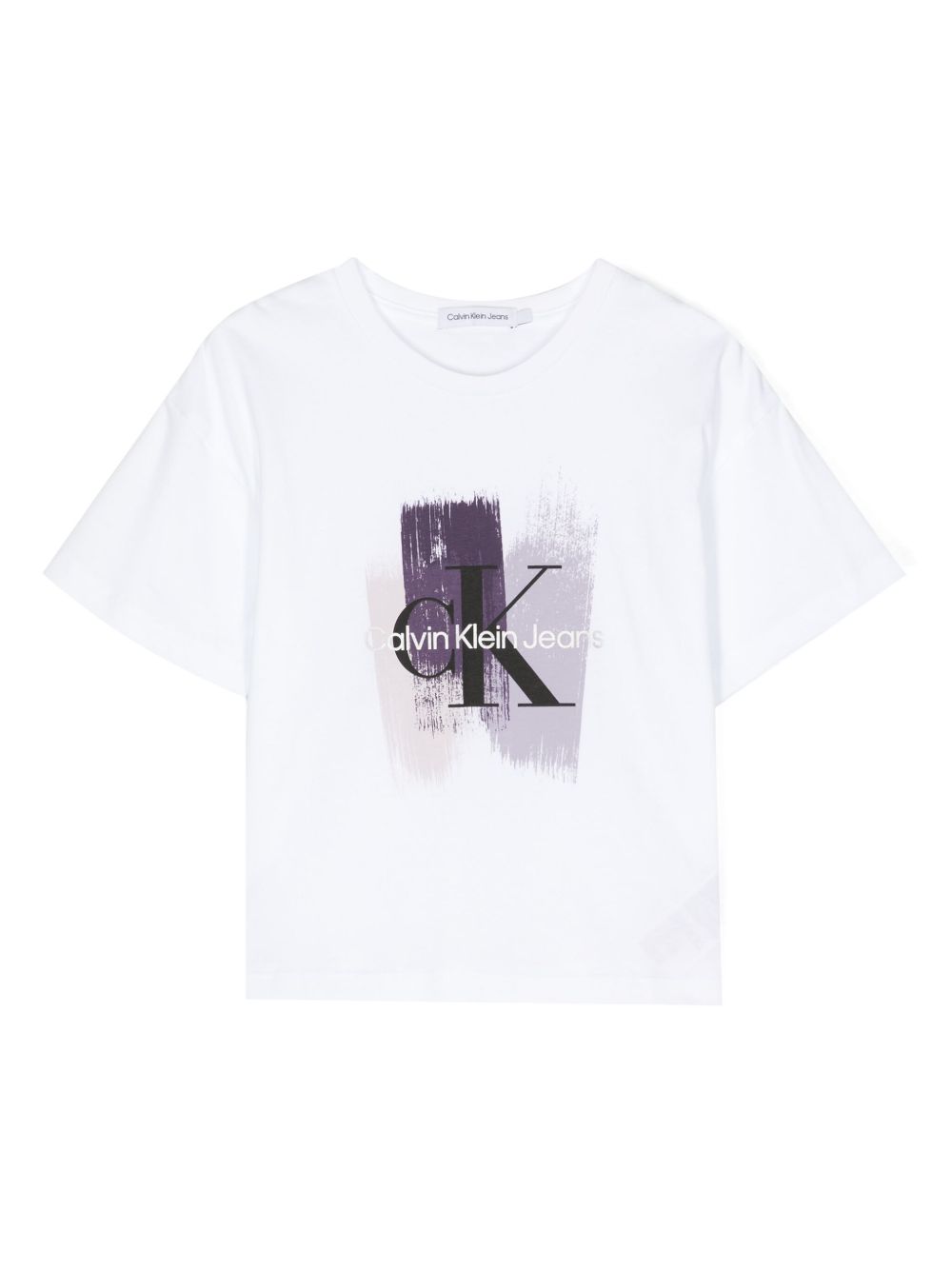 Calvin Klein Kids logo印花T恤 - 白色