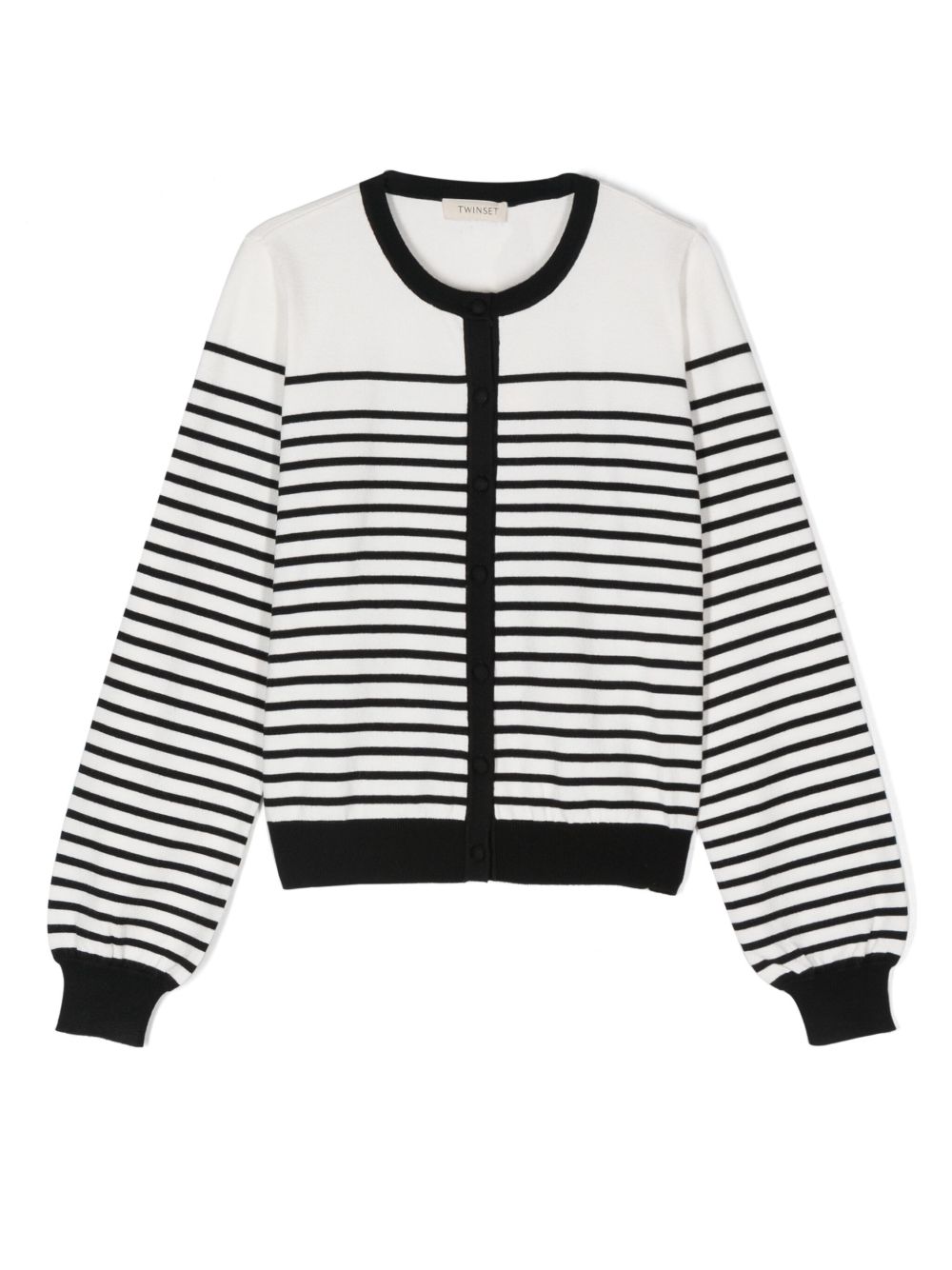 TWINSET Kids logo嵌花开衫 - 白色
