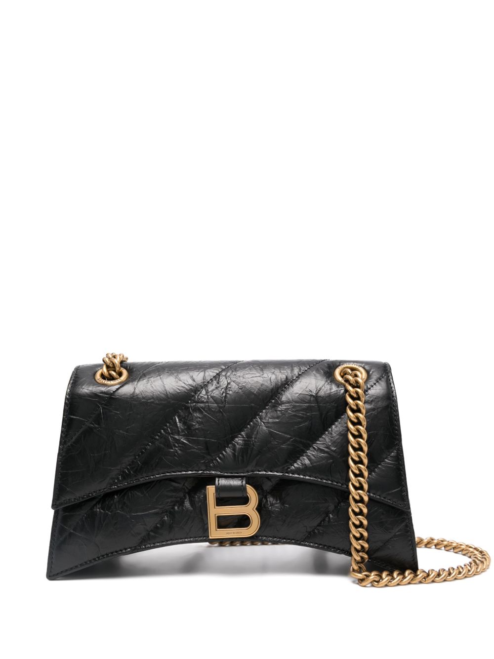 Balenciaga Hourglass 皮质单肩包 - 黑色