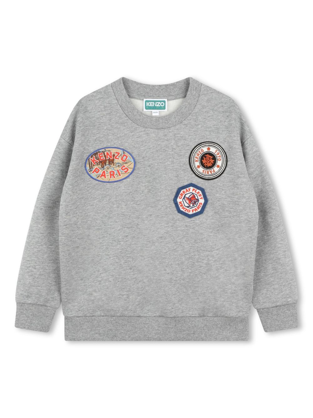 Kenzo Kids 混色效果logo贴花卫衣 - 灰色