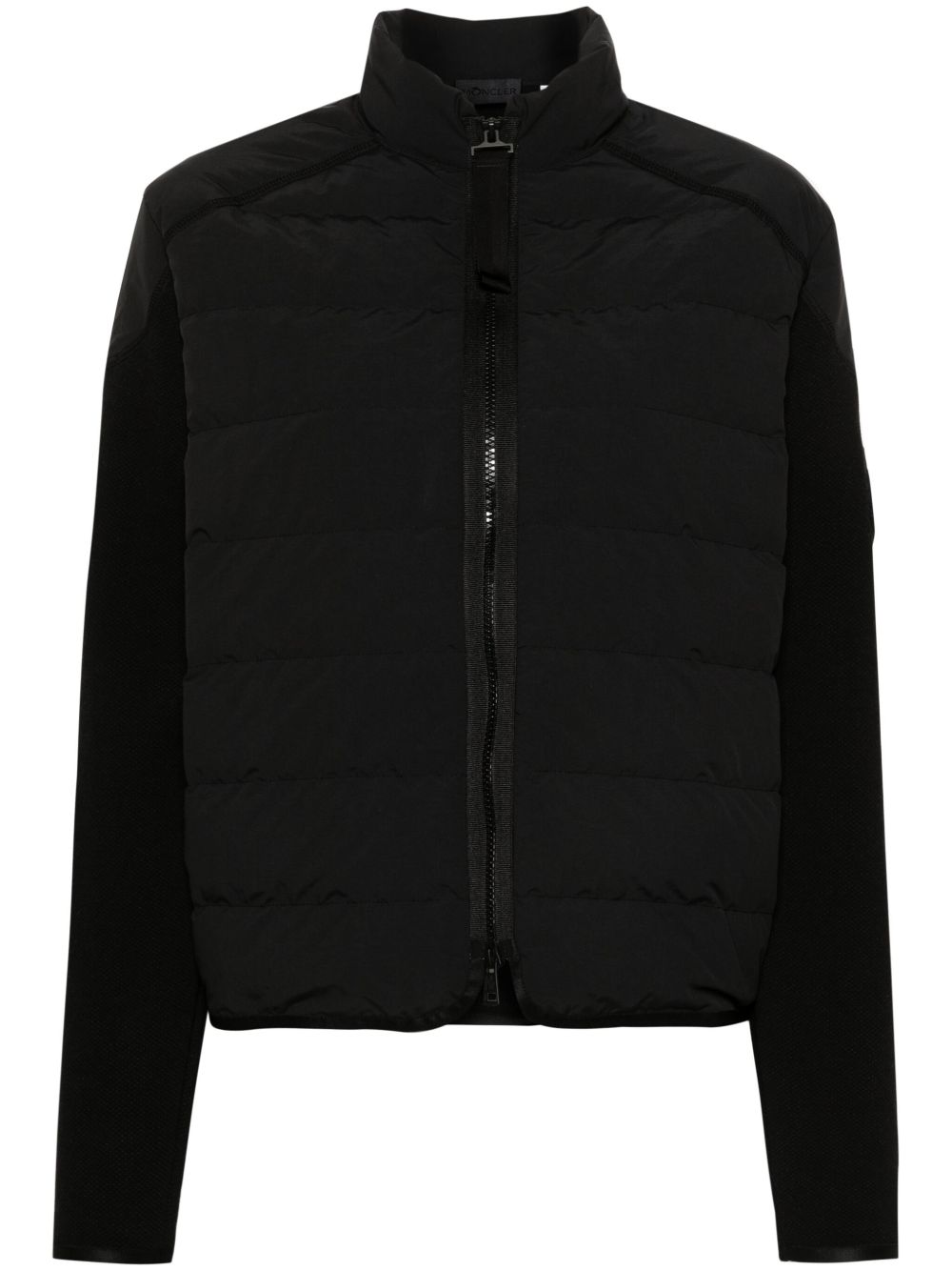Moncler 填充拼接针织开衫 - 黑色
