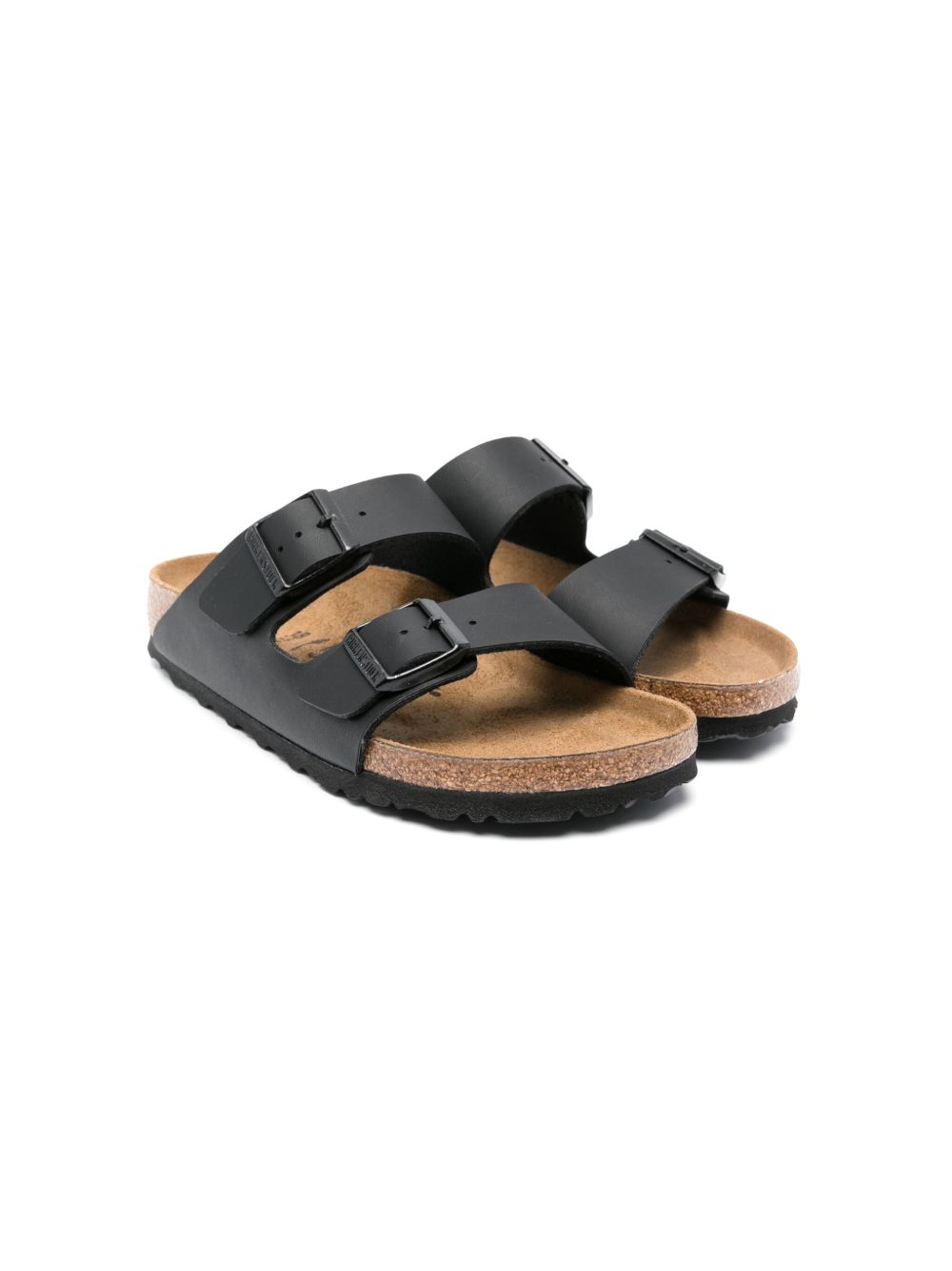 Birkenstock Kids Arizona 皮质凉鞋 - 黑色