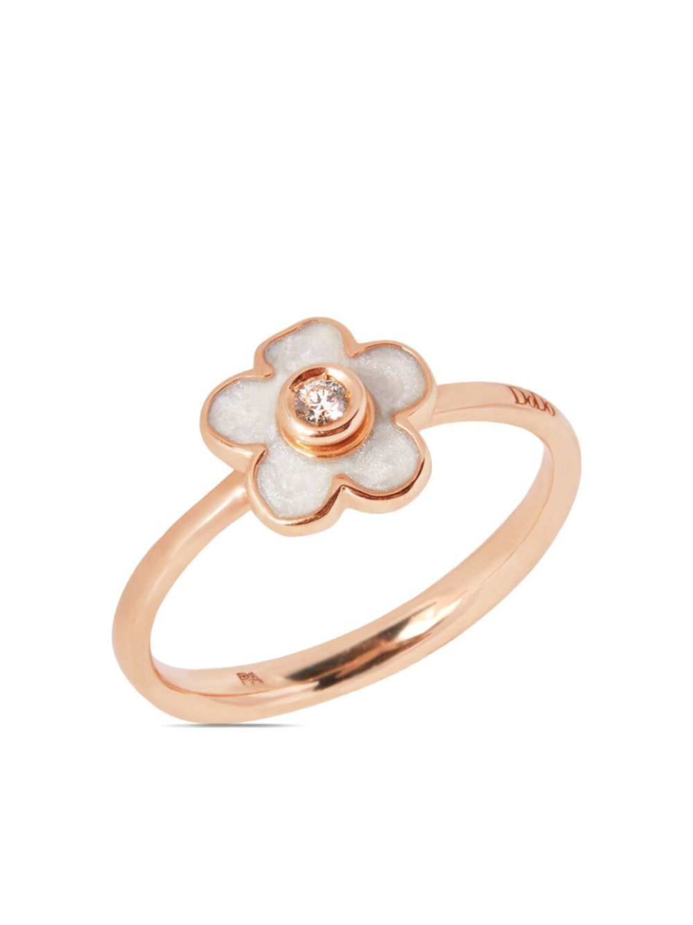 Dodo 9kt rose gold Flower diamond ring - 粉色