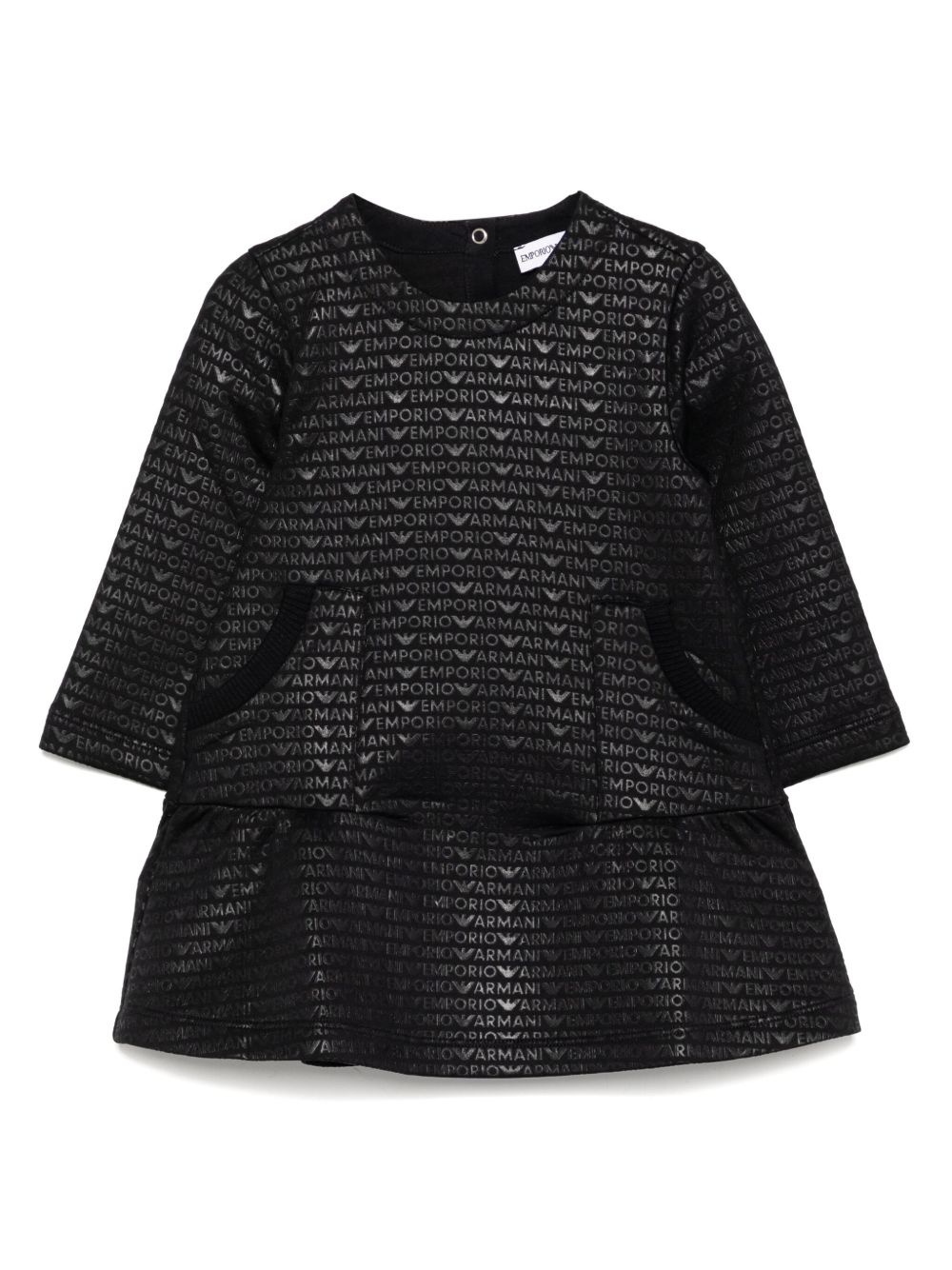 Emporio Armani Kids 大面积logo连衣裙 - 蓝色
