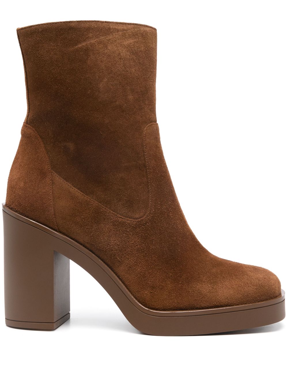 Stuart Weitzman Bethenny 高跟靴（8厘米） - 褐色